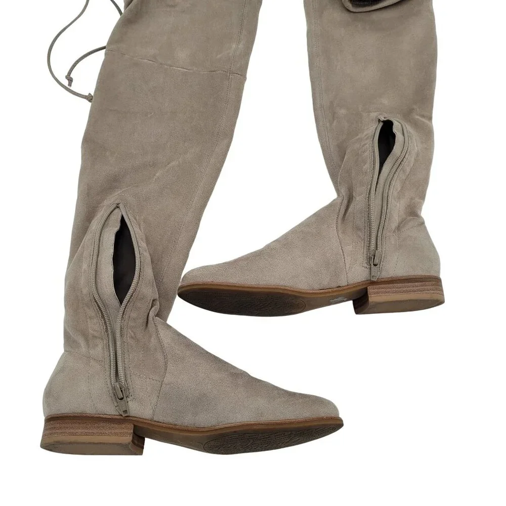 Women's Over the Knee Boots Light Tan Suede Microfiber Gianni Bini  Size 6.5 M